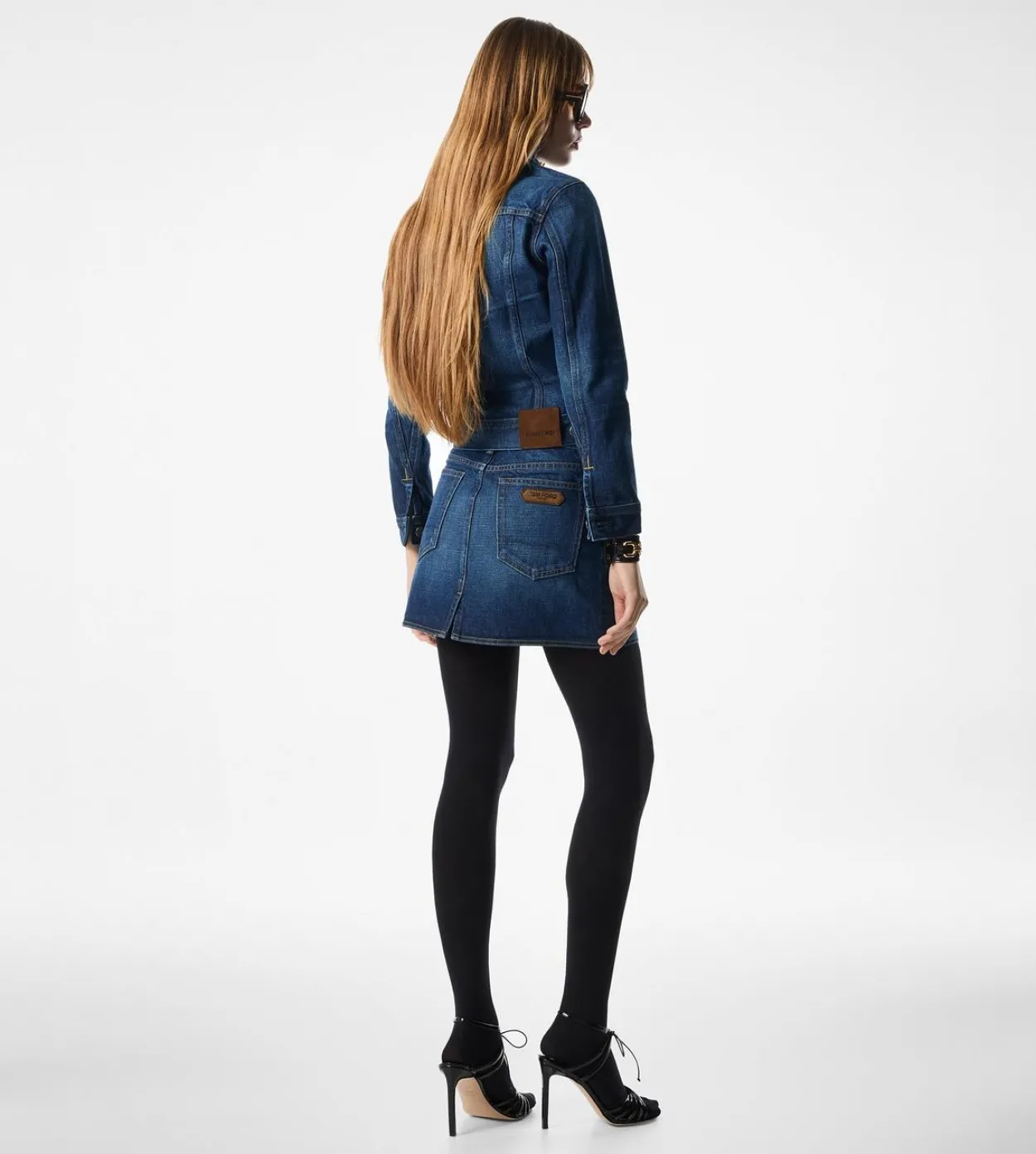 STONE WASHED DENIM MINI SKIRT