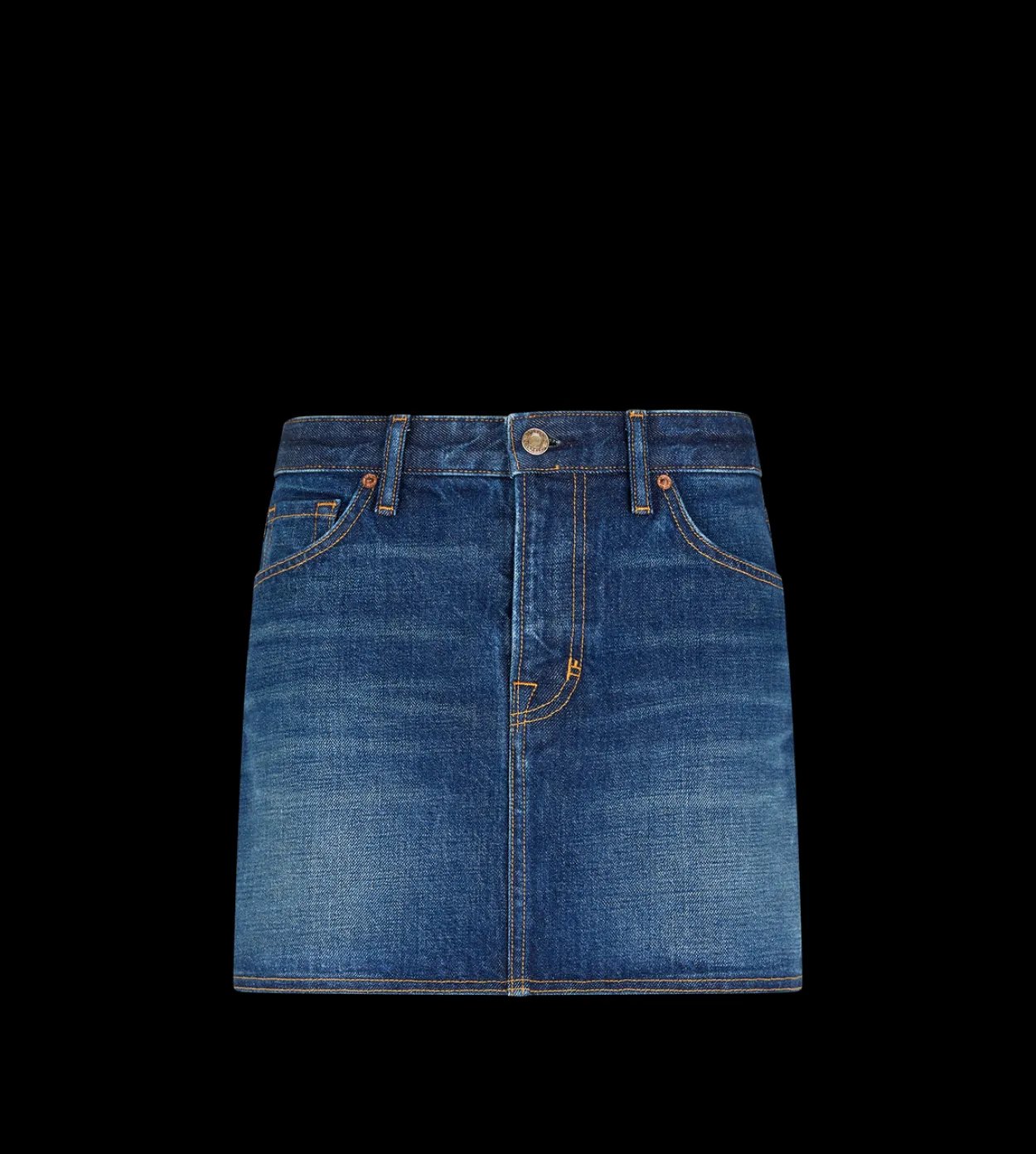 STONE WASHED DENIM MINI SKIRT