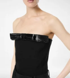 STRAPLESS TOP WITH BOW DETAIL