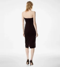 STRAPLESS VELVET COCKTAIL DRESS