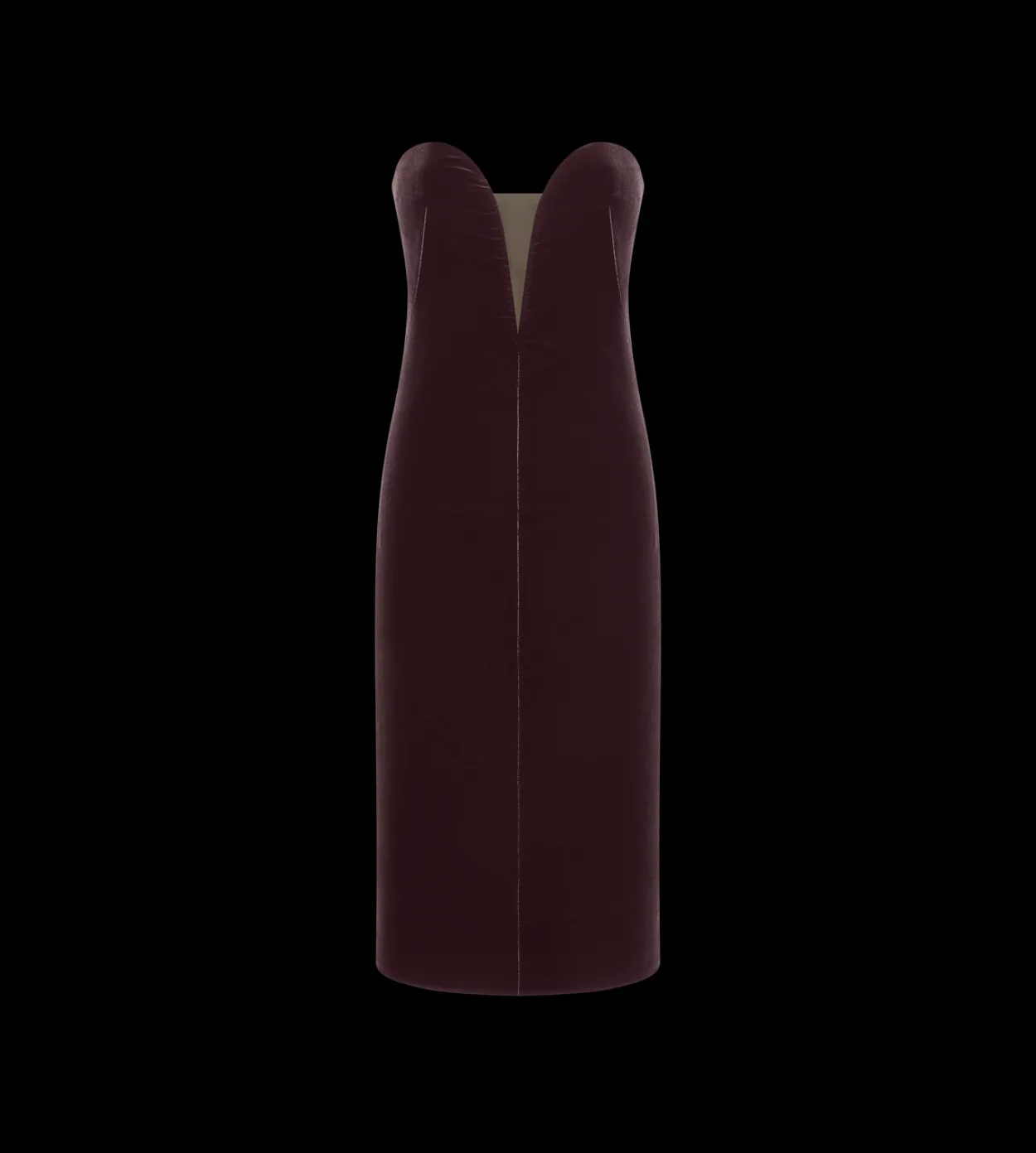 STRAPLESS VELVET COCKTAIL DRESS