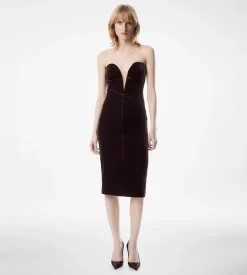 STRAPLESS VELVET COCKTAIL DRESS