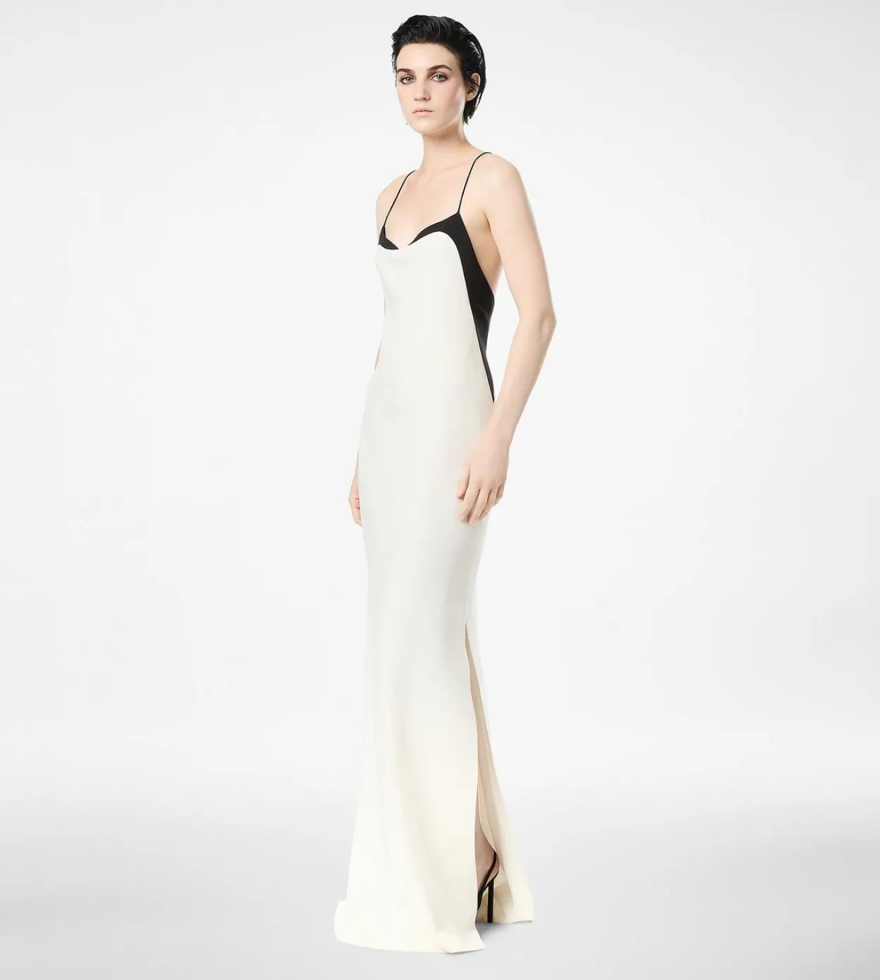 STRETCH SILK CAMISOLE EVENING DRESS