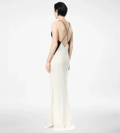 STRETCH SILK CAMISOLE EVENING DRESS