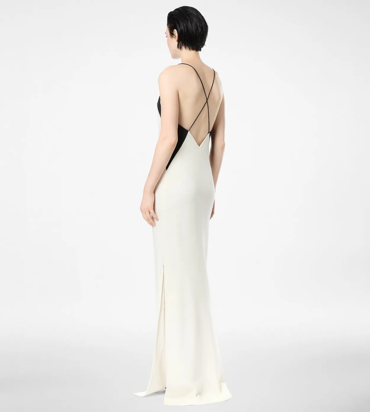 STRETCH SILK CAMISOLE EVENING DRESS