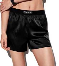 STRETCH SILK SATIN BOXER SHORTS