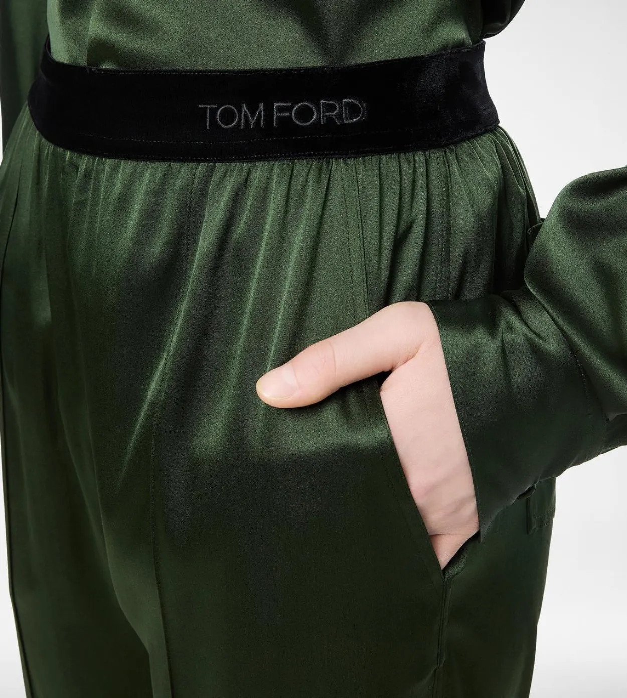 STRETCH SILK SATIN PJ PANTS