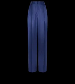 STRIPED HIGH-WAIST TAILORED WIDE LEG PLEATED STRAIGHT PANTS