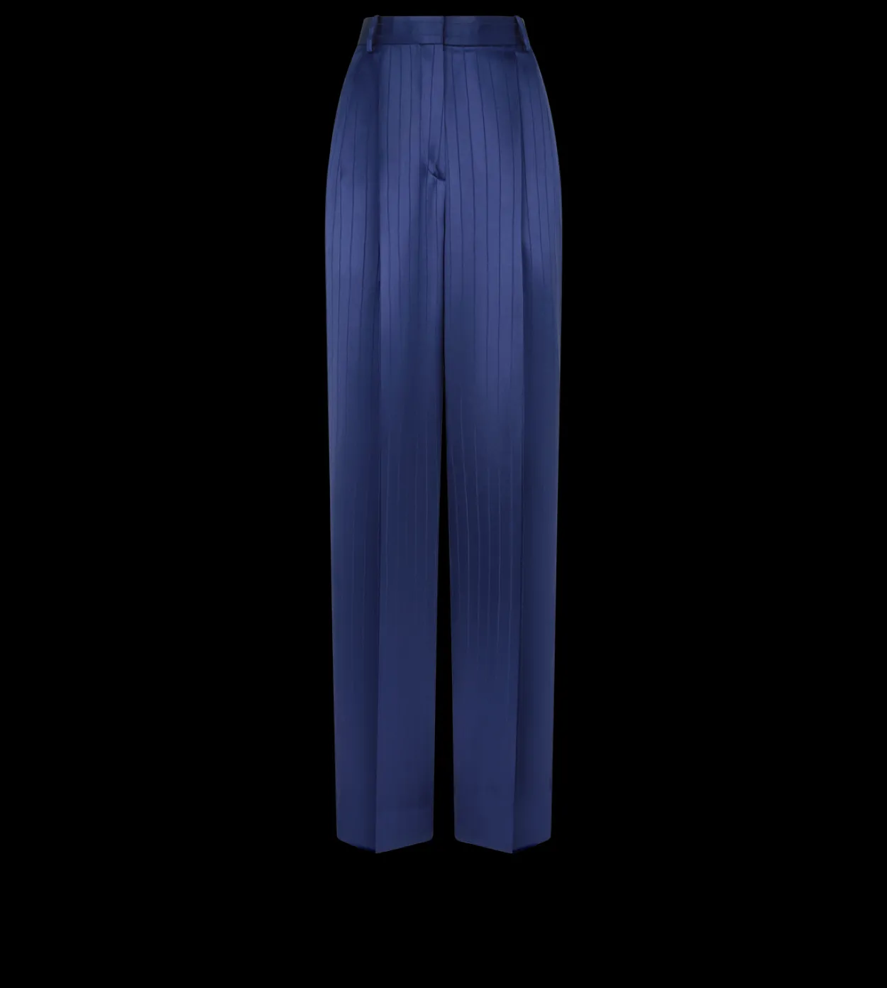 STRIPED HIGH-WAIST TAILORED WIDE LEG PLEATED STRAIGHT PANTS
