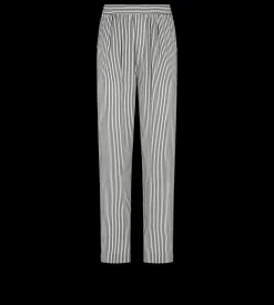 STRIPED SILK PJ PANTS WITH PIPING