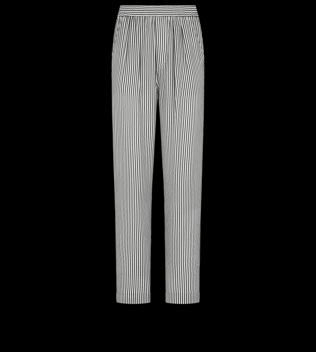STRIPED SILK PJ PANTS WITH PIPING