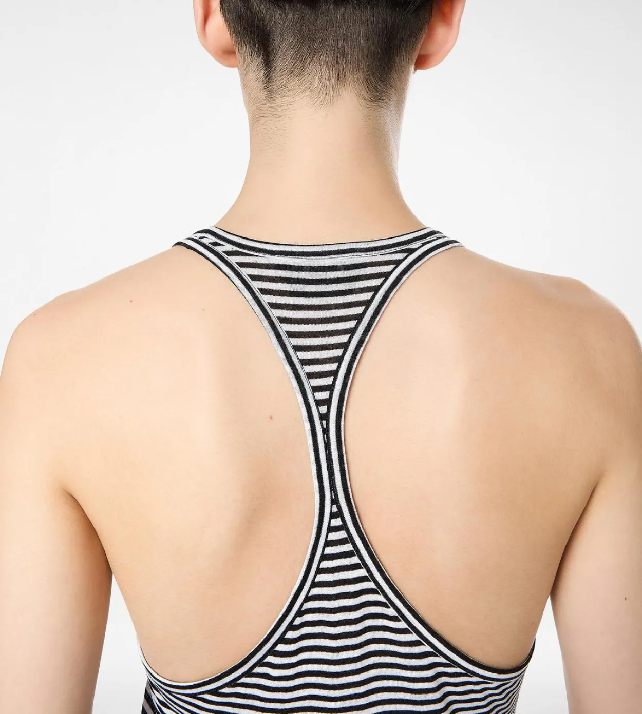 STRIPED TANK TOP WITH TONAL TF EMBROIDERED LOGO