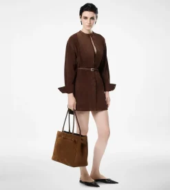 SUEDE LEATHER AUDREY MEDIUM TOTE