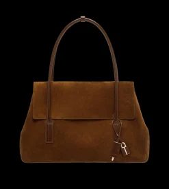 SUEDE LEATHER ECLIPSE LARGE SHOULDER BAG