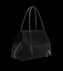 SUEDE LEATHER ECLIPSE LARGE SHOULDER BAG