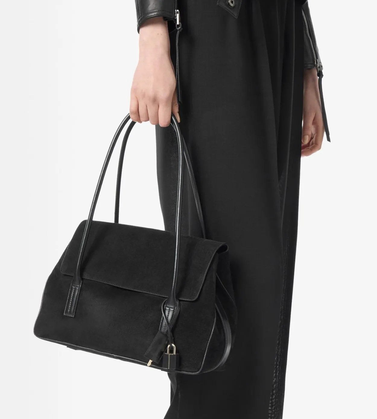 SUEDE LEATHER ECLIPSE MEDIUM SHOULDER BAG