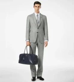 SUPPLE GRAIN LEATHER DOUBLE ZIP BOWLING BAG