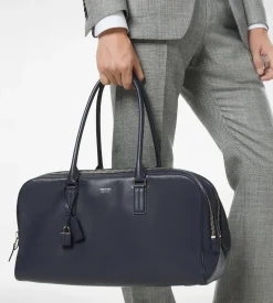 SUPPLE GRAIN LEATHER DOUBLE ZIP BOWLING BAG