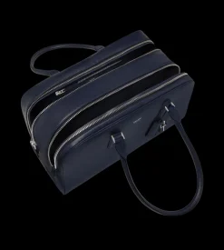 SUPPLE GRAIN LEATHER DOUBLE ZIP BOWLING BAG