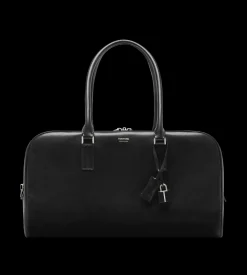 SUPPLE GRAIN LEATHER DOUBLE ZIP BOWLING BAG