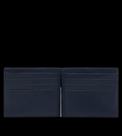 SUPPLE GRAIN LEATHER ELONGATED T LINE MONEY CLIP WALLET