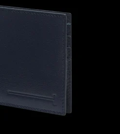SUPPLE GRAIN LEATHER ELONGATED T LINE MONEY CLIP WALLET