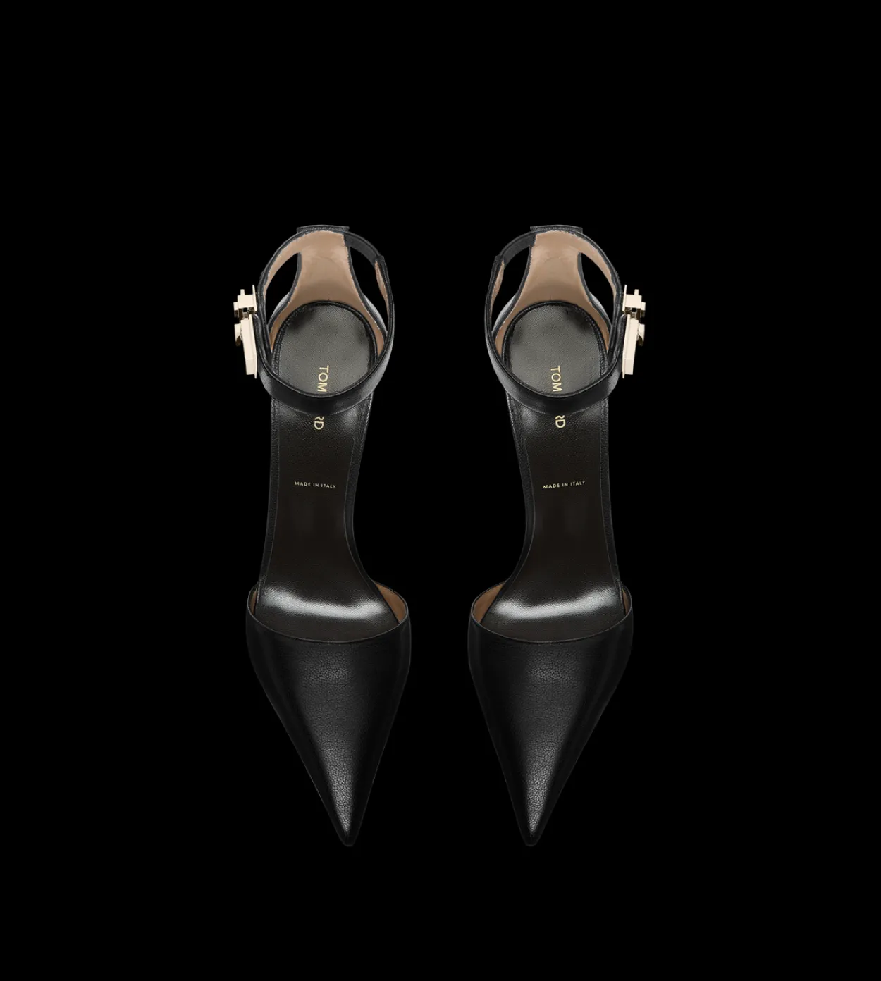 SUPPLE GRAIN LEATHER T LATCH ANKLE STRAP PUMP