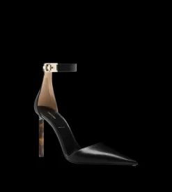 SUPPLE GRAIN LEATHER T LATCH ANKLE STRAP PUMP