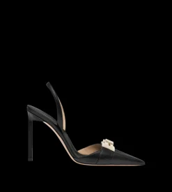 SUPPLE GRAIN LEATHER T LATCH SLINGBACK