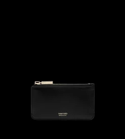 SUPPLE GRAIN LEATHER ZIPPED CARD HOLDER
