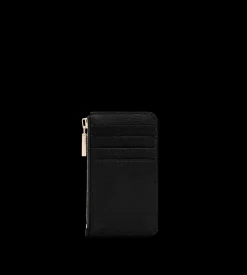 SUPPLE GRAIN LEATHER ZIPPED CARD HOLDER