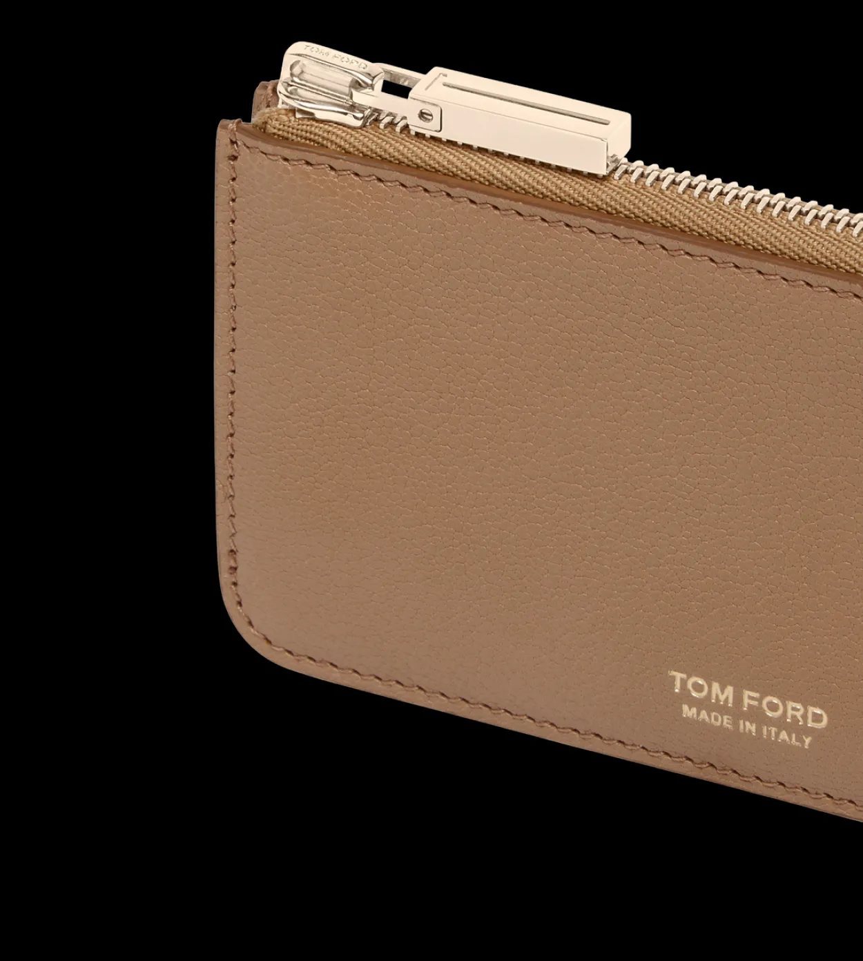 SUPPLE GRAIN LEATHER ZIPPED CARD HOLDER