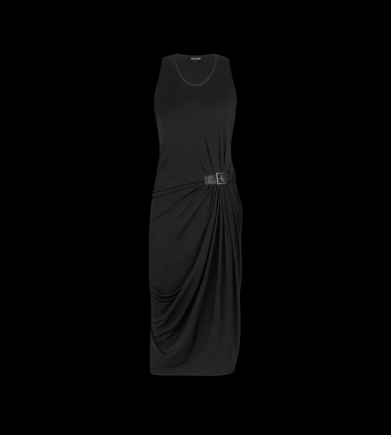 TANK TOP DRESS WITH LEATHER DETAIL