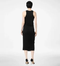 TANK TOP DRESS WITH LEATHER DETAIL