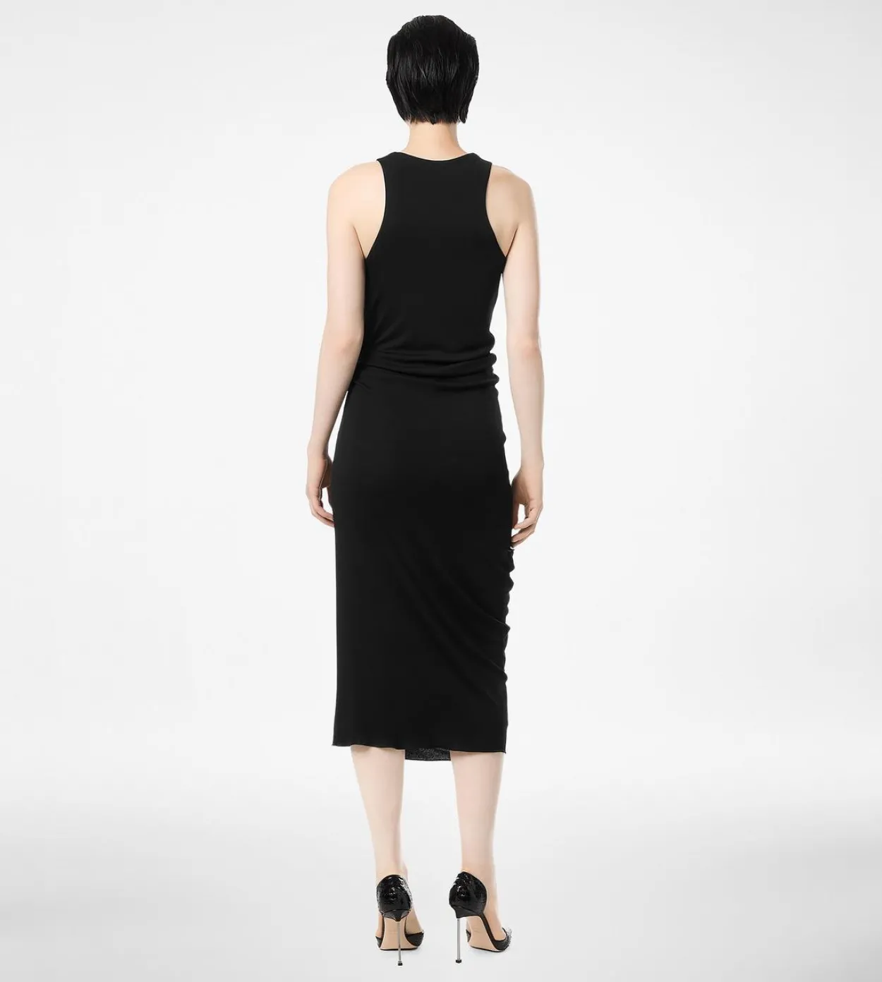 TANK TOP DRESS WITH LEATHER DETAIL