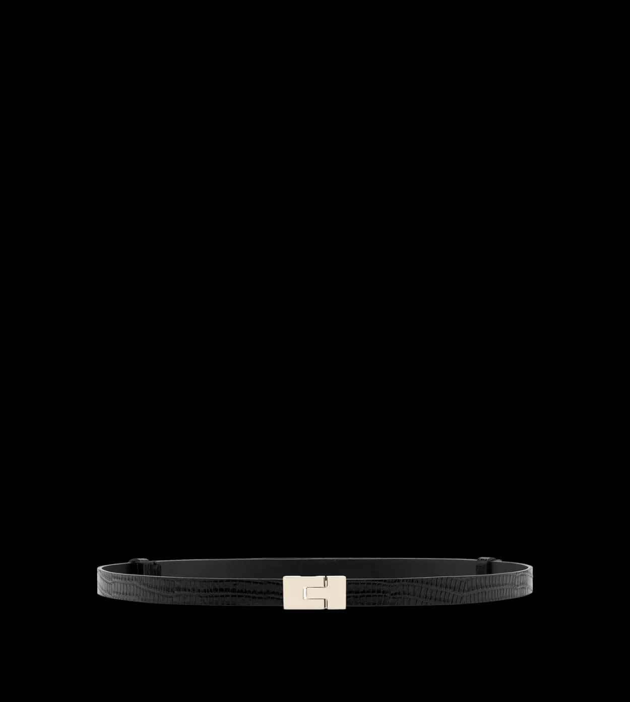 TEJUS-EFFECT PRINTED LEATHER INTERLOCK T BELT