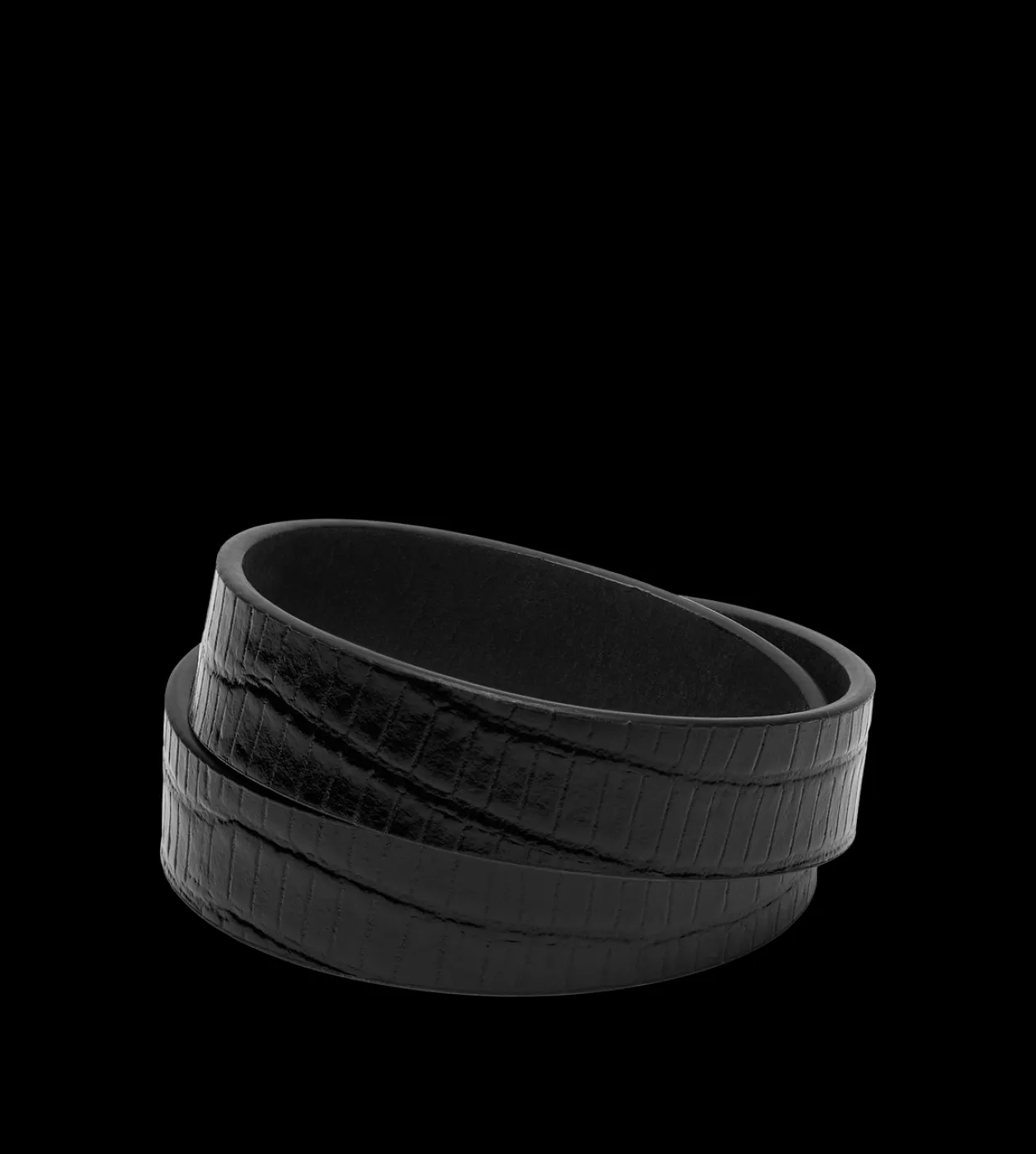 TEJUS-EFFECT PRINTED LEATHER INTERLOCK T BRACELET