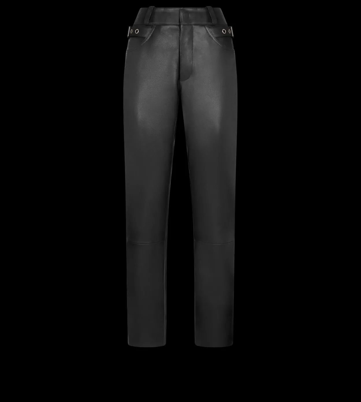 TEXTURED GRAIN LEATHER LEATHER BIKER PANTS