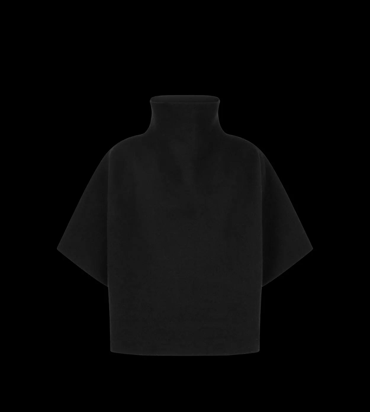ULTRAFINE CASHMERE BLEND FUNNEL NECK SCULPTURAL T-SHIRT