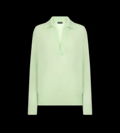 ULTRASOFT CASHMERE SILK OVERSIZED OPEN POLO COLLAR KNIT