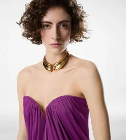 VINTAGE GOLD BRASS LIZA CHOKER