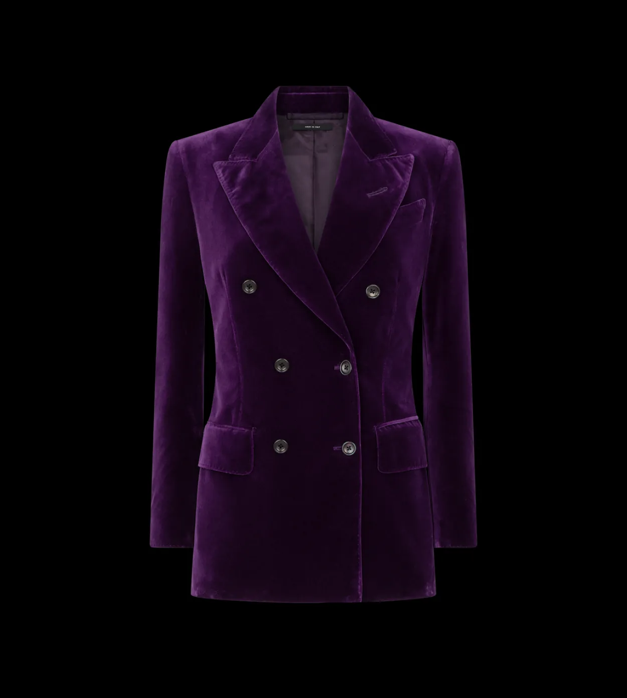 WALLIS DOUBLE BREASTED PEAK LAPEL VELVET JACKET