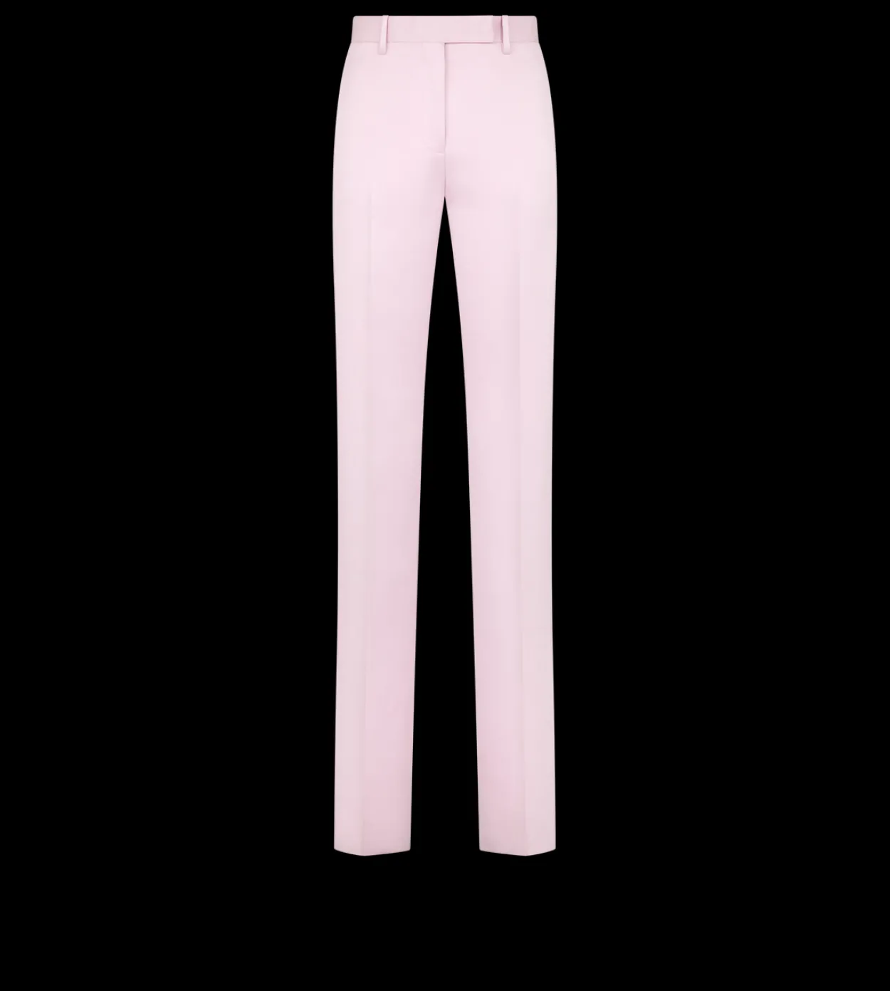 WASHED COTTON SILK BLEND DUCHESSE TAILORED STRAIGHT PANTS