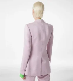 WASHED COTTON SILK BLEND DUCHESSE SINGLE BREASTED JACKET