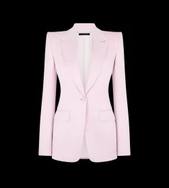 WASHED COTTON SILK BLEND DUCHESSE SINGLE BREASTED JACKET
