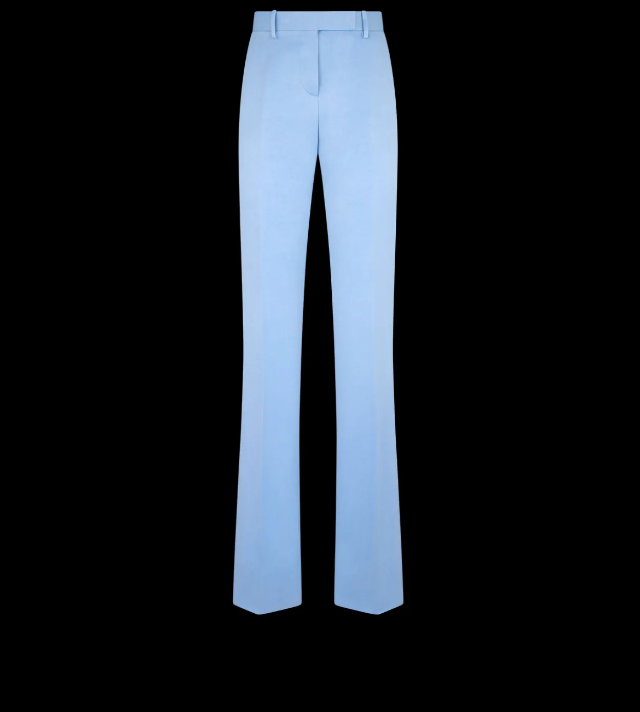 WASHED COTTON SILK BLEND DUCHESSE TAILORED STRAIGHT PANTS