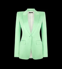 WASHED COTTON SILK BLEND DUCHESSE SINGLE BREASTED JACKET