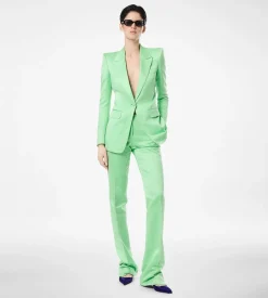 WASHED COTTON SILK BLEND DUCHESSE SINGLE BREASTED JACKET