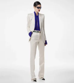 WASHED COTTON SILK BLEND DUCHESSE SINGLE BREASTED JACKET
