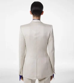 WASHED COTTON SILK BLEND DUCHESSE SINGLE BREASTED JACKET